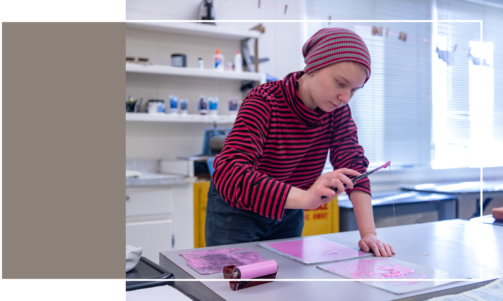 student in printmaking image