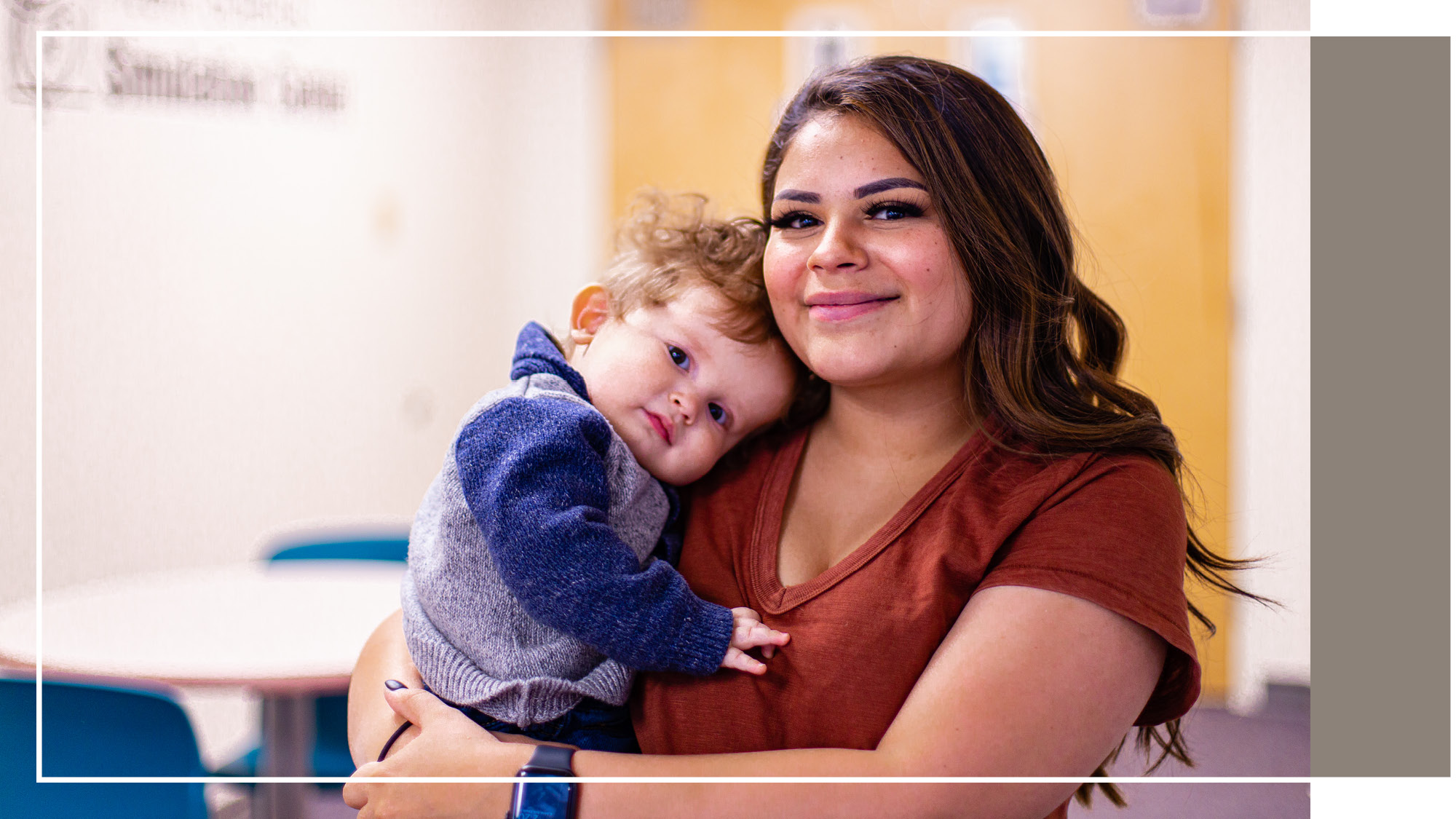 Alanha Ossieran and her son in a photo